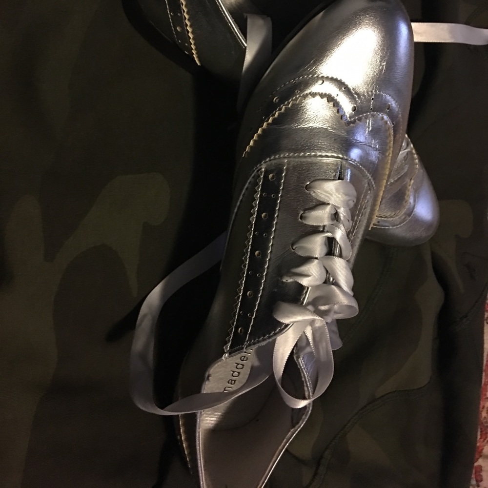 BRAND NEW SILVER LOAFERS